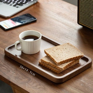 Japanese Style Rectangular Wooden Platter, Black Walnut Wooden Platter, Snack Candy Fruit Wooden Tray image 6