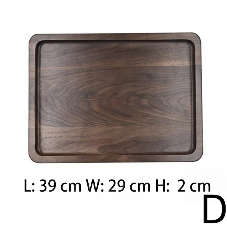 Japanese Style Rectangular Wooden Platter, Black Walnut Wooden Platter, Snack Candy Fruit Wooden Tray D