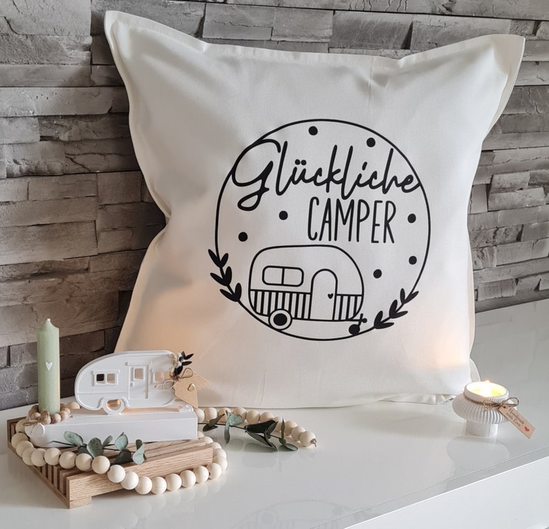 Dorasplotterwelt Happy Camper Pillow Cover