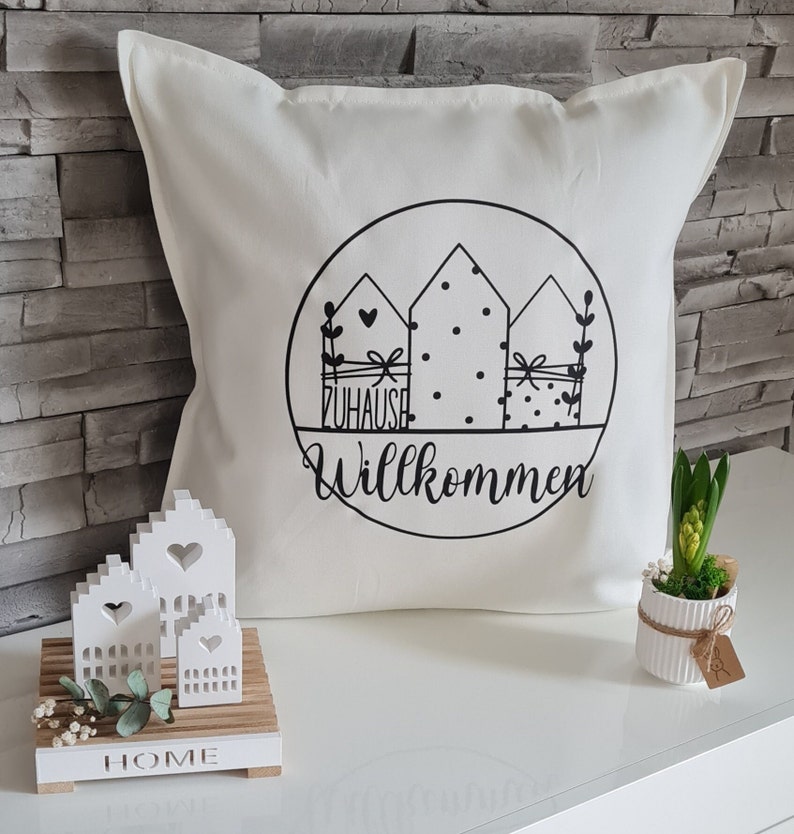 Cushion cover, cushion cover welcome home, cushion decoration, cushion covers, cushion cover to give as a gift, gift, gift idea image 2