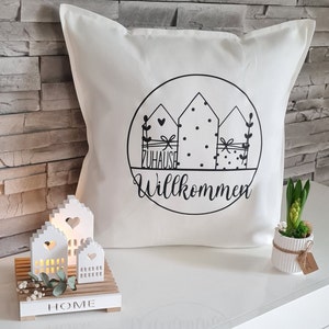Cushion cover, cushion cover welcome home, cushion decoration, cushion covers, cushion cover to give as a gift, gift, gift idea image 1