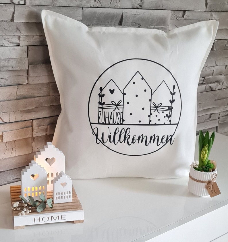 Cushion cover, cushion cover welcome home, cushion decoration, cushion covers, cushion cover to give as a gift, gift, gift idea image 1