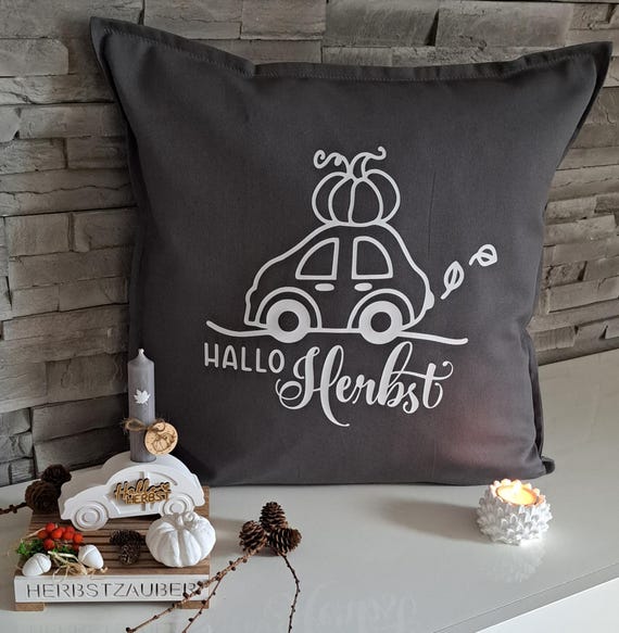 Kissenhülle Hallo Herbst, Herbst Kissenbezug, Herbst, Dekokissen, Dekoration, Geschenk, Mitbringsel, Herbst Auto