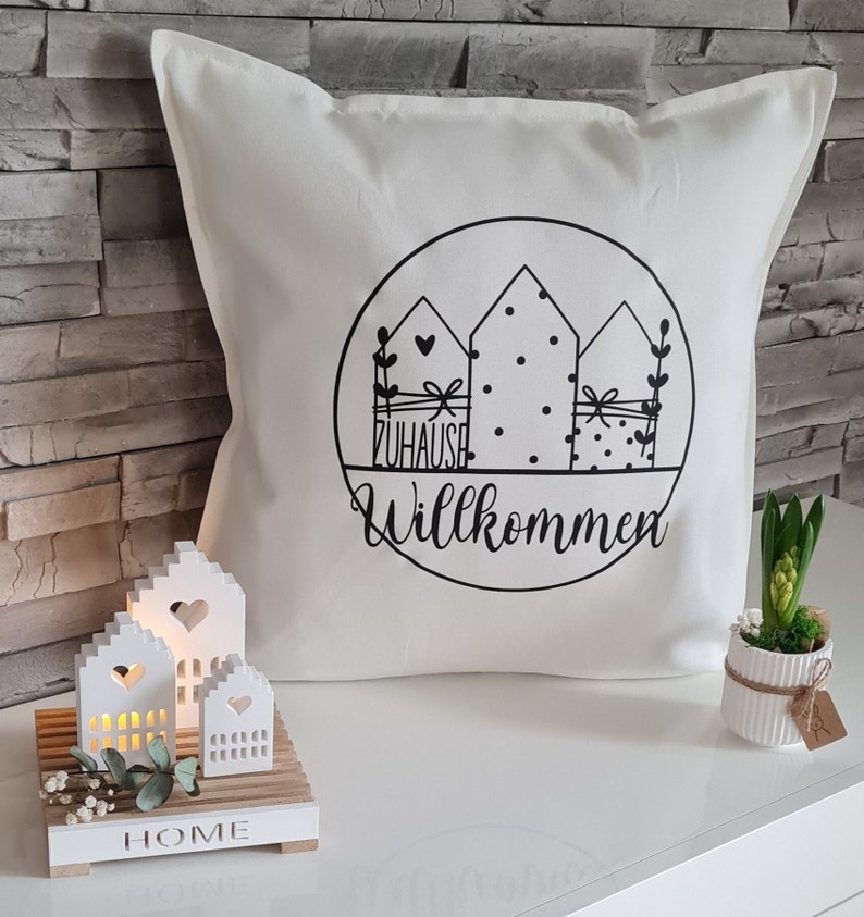 Cushion cover, cushion cover welcome home, cushion decoration, cushion covers, cushion cover to give as a gift, gift, gift idea image 3