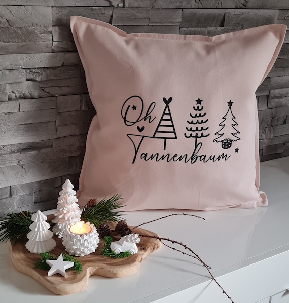 Dekokissen, Weihnachtskissen, Oh Tannenbaum Kissen, Weihnachten, Tannenbäume, Kissen, Kissenbezug, Advent, Dekoration, Geschenk