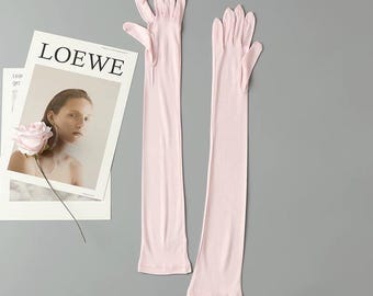 Pure Mulberry Silk Opera Gloves, Luxury Sunblock Wedding Party Accessory