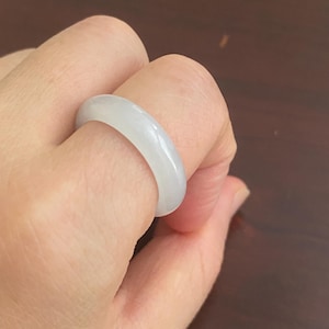 Natural Icy Clear Jade Ring - Natural Jadeite Ring - Grade A Jade - Type A Jadeite, Size 9