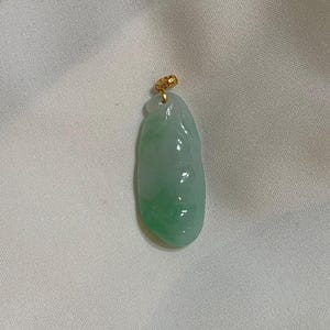 Natural Untreated Icy  Green Jadeite Jade Lucky Pendant - Type A Jadeite
