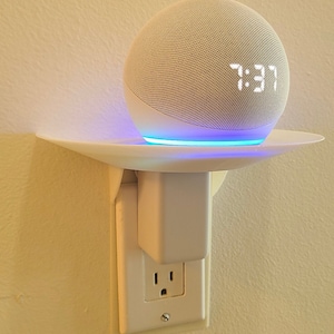 Impossible Mushroom: Wall-Outlet Shelf Stand for Alexa/HomePod/Google-Home/Speakers/Smart-Phone.