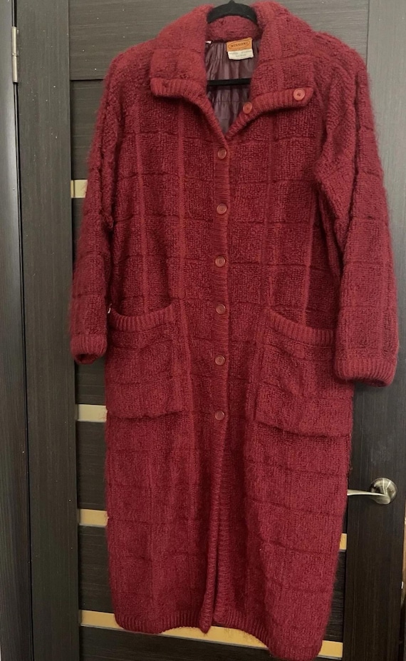 RARE Missoni | Red Missoni Wool Lambswool Sweater Coat | Designer Wool Sweater Coat | Missoni | Reversible Vtg Coat