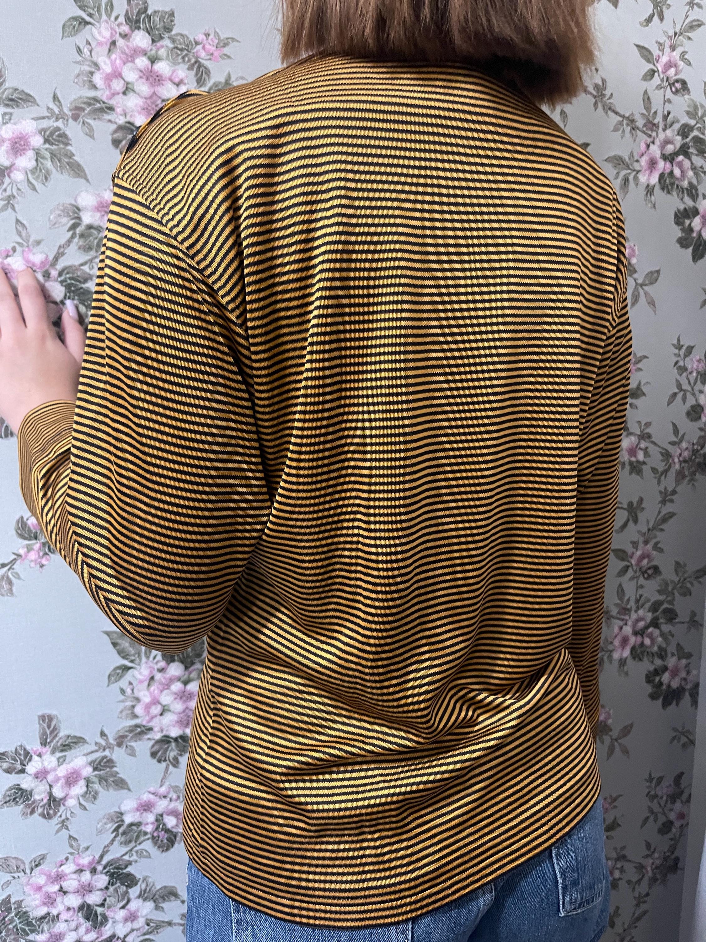Vintage Saint Laurent Rive Gauche Nautical Orange Striped