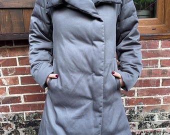 RARE VINTAGE Issey Miyake Collar Quited Down Women Long Padded Coat /Pleats Please Avant Garde/ Japanese style/Yohji yamamoto/Japan/ Size 5
