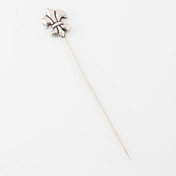 large vintage ana nunez de brilanti sterling silver fleur de lis #11 stick pin