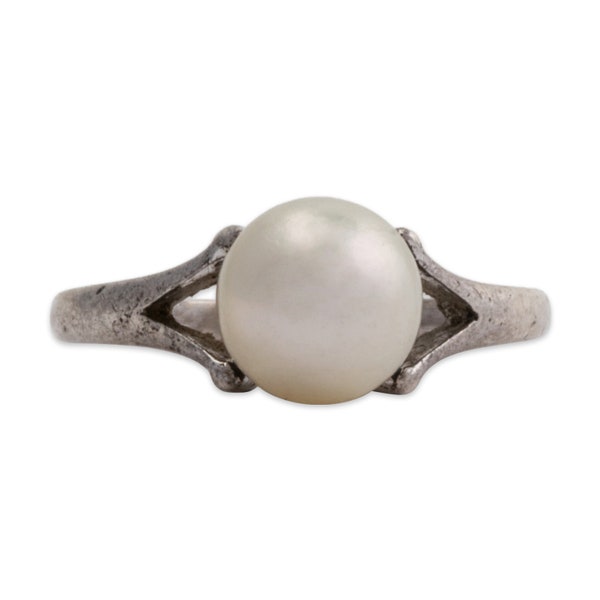 vintage mikimoto sterling silver pearl ring 4.75