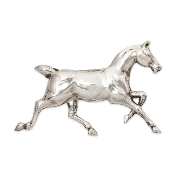 vintage sterling silver galloping horse pin