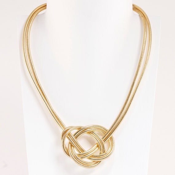 jcm italy sterling silver & vermeil knot necklace… - image 1