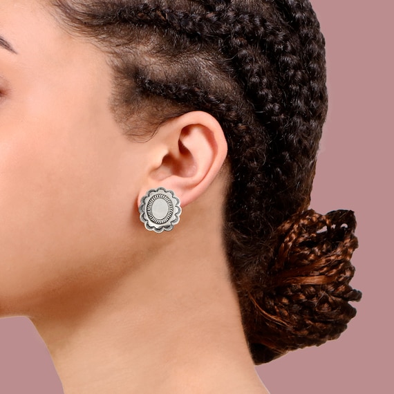 native american sterling silver earrings - image 3