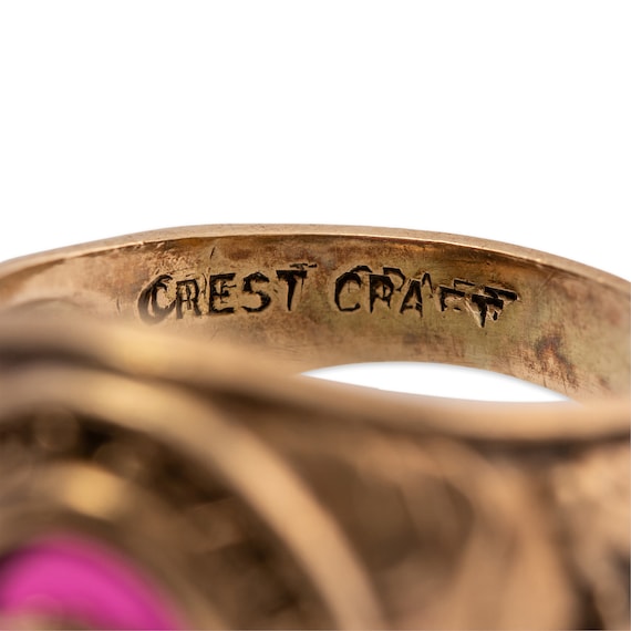 vintage crest-craft 10k gold synthetic ruby marin… - image 7