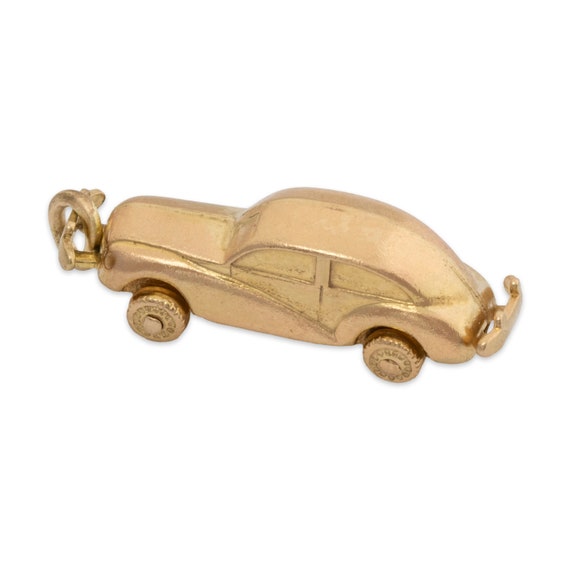 vintage 14k yellow gold car pendant / charm