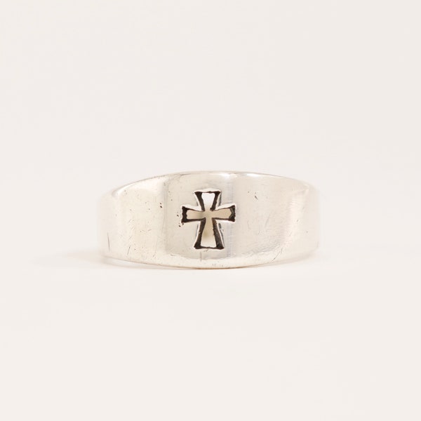 james avery sterling silver cross cutout band ring size 6.25