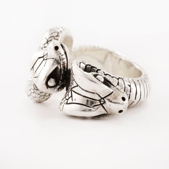 sterling silver two snakes ring size 11 - image 5