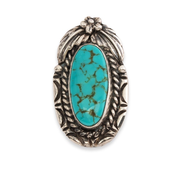 vintage carolyn pollack sterling silver turquoise southwestern style pendant