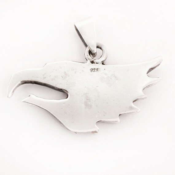 sterling silver bird eagle head charm pendant - image 2