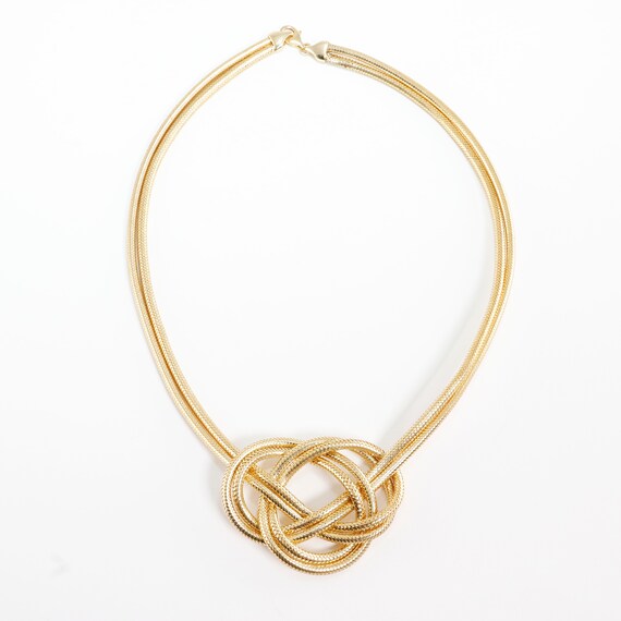 jcm italy sterling silver & vermeil knot necklace… - image 3