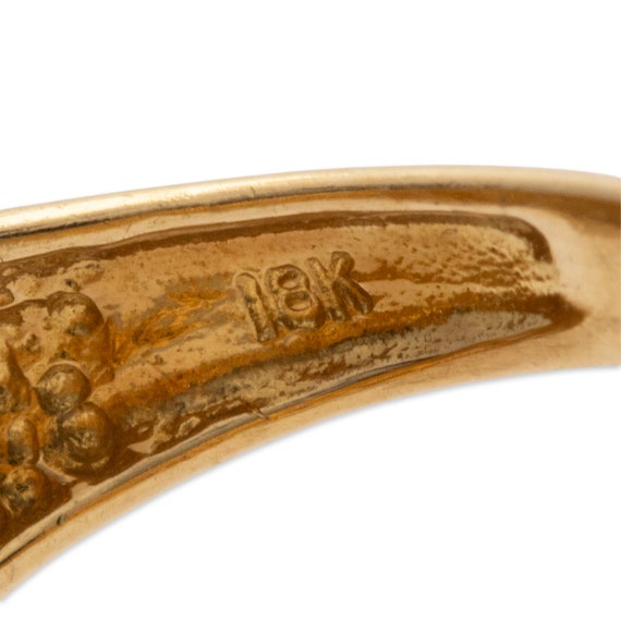 vintage 18k yellow gold diamond bamboo band ring … - image 5