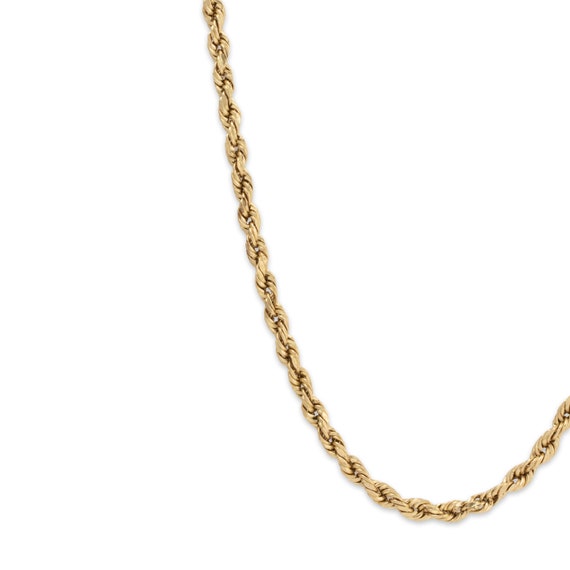 vintage 14k yellow gold rope chain necklace 22" - image 4