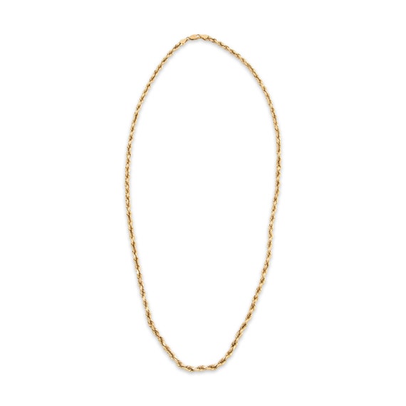 vintage 14k yellow gold rope chain necklace 22" - image 3