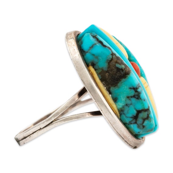 native pete sierra sterling turquoise coral white… - image 3