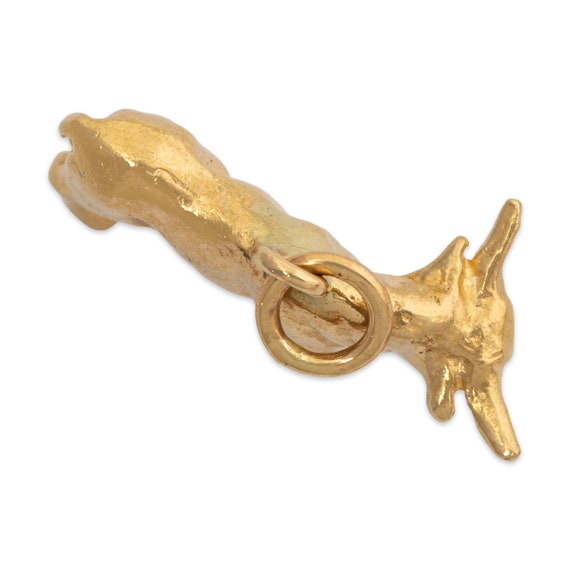 vintage 14k yellow gold bull pendant / charm - image 3