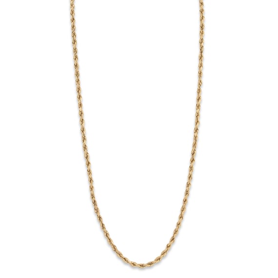 vintage 14k yellow gold rope chain necklace 22" - image 1