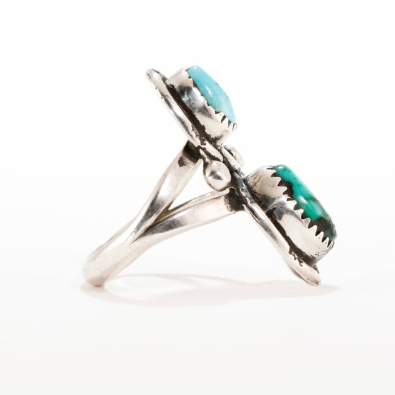 native american at sterling silver green turquois… - image 2