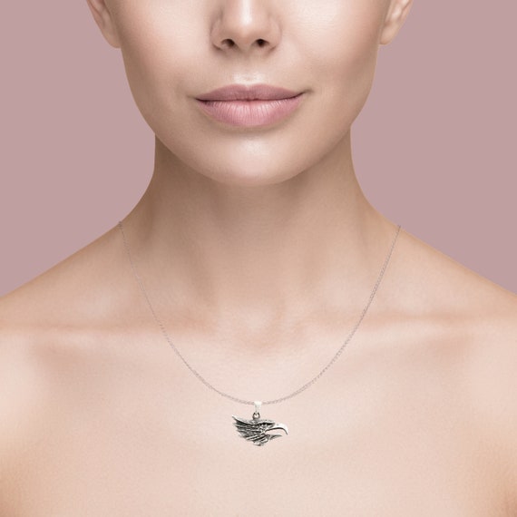 sterling silver bird eagle head charm pendant - image 3