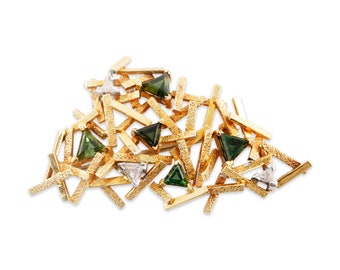 large vintage english 18k yellow gold tourmaline diamond abstract brooch pin