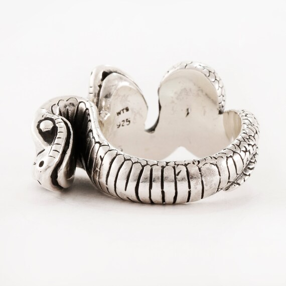 sterling silver two snakes ring size 11 - image 3