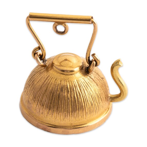 large vintage 18k yellow gold figural 3d teapot k… - image 3