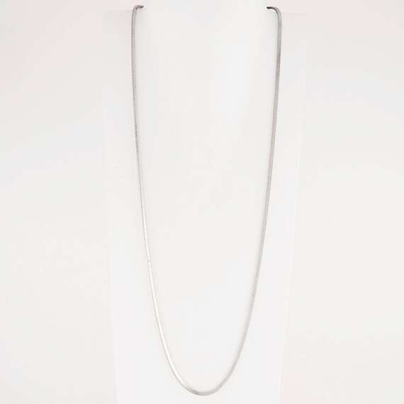 Wishrocks 14K White Gold Over Sterling Silver 18" Snake Chain Necklace - 0.70mm, Italian Crafted