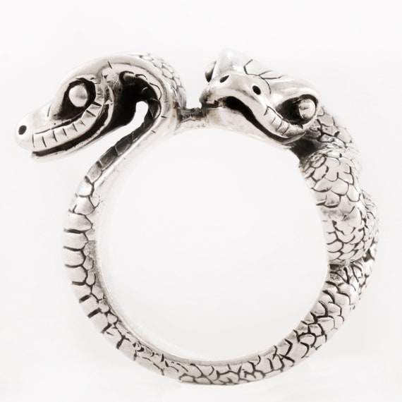 sterling silver two snakes ring size 11 - image 1