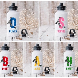 Personalised Football Bottle, Children&#39;s Personalised Sports Drinks Bottle, Birthday Gift for Boys Girls, Back to School, Football Gift