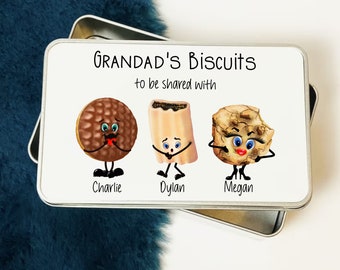 Personalised Biscuit Tin, Nanny’s Tin, Mummy’s Biscuits, Fathers Day, Grandad's Gift, Daddy’s gift, Gifts for Grandparents, Birthday gift