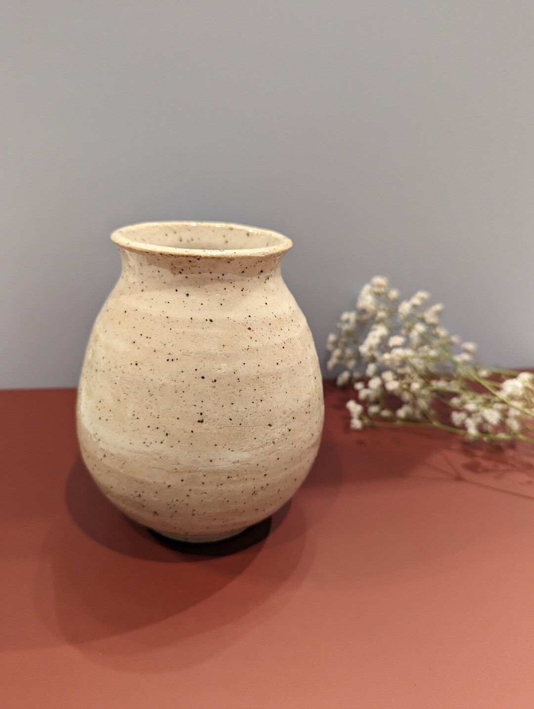 Handmade Ceramic Wheel Thrown White Marbled Vase - Etsy