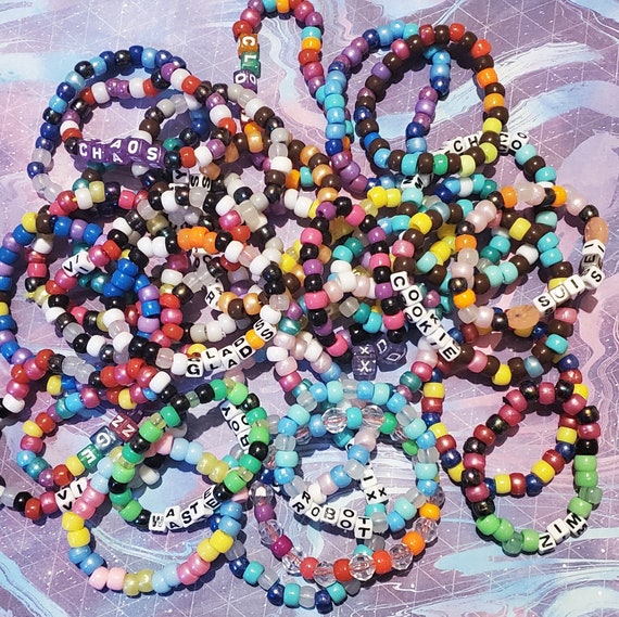 CUSTOM Kandi Bracelet Singles Personalized Rave Jewelery for Your Comfort  Character, Kin, OC Etc. 