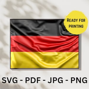 DE Flag - Digital File - HD - Germany Flag - Instant Digital Download File in Svg - Jpg - Png - Pdf - Germany Clipart - Wall Design