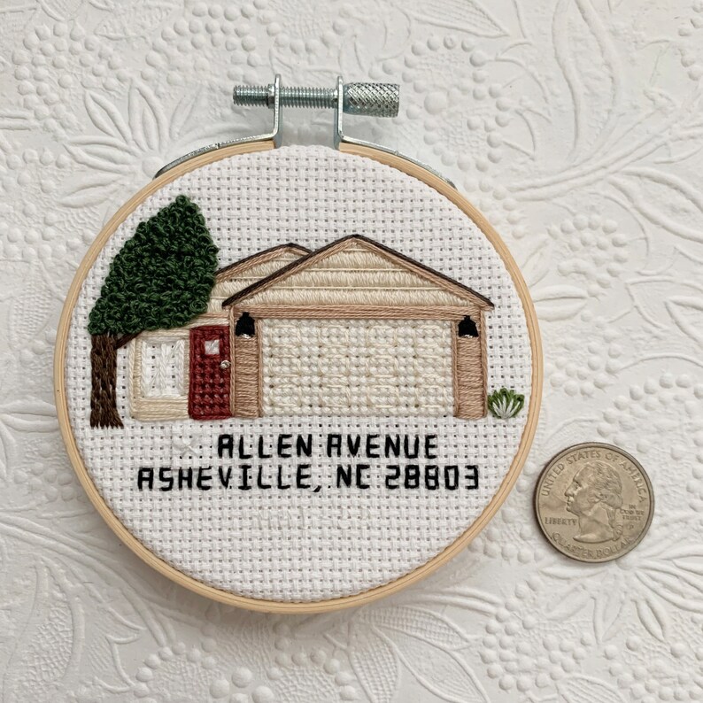 Embroidered House Portrait House Warming Gift Hand Etsy
