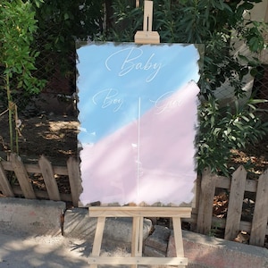 Gender Guess Acrylic Painted Board,He or She What Will Baby Be Sign,Gender Reveal Voting Board,Boy or Girl,He or She Gender Reveal Game