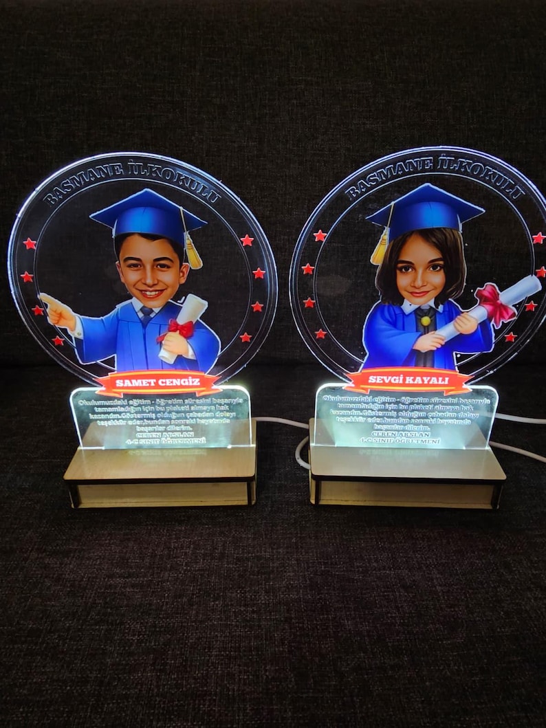 Graduation Led Design Personalized Graduation LED Desk Lamp, Acrylic Cartoon Graduate With ...