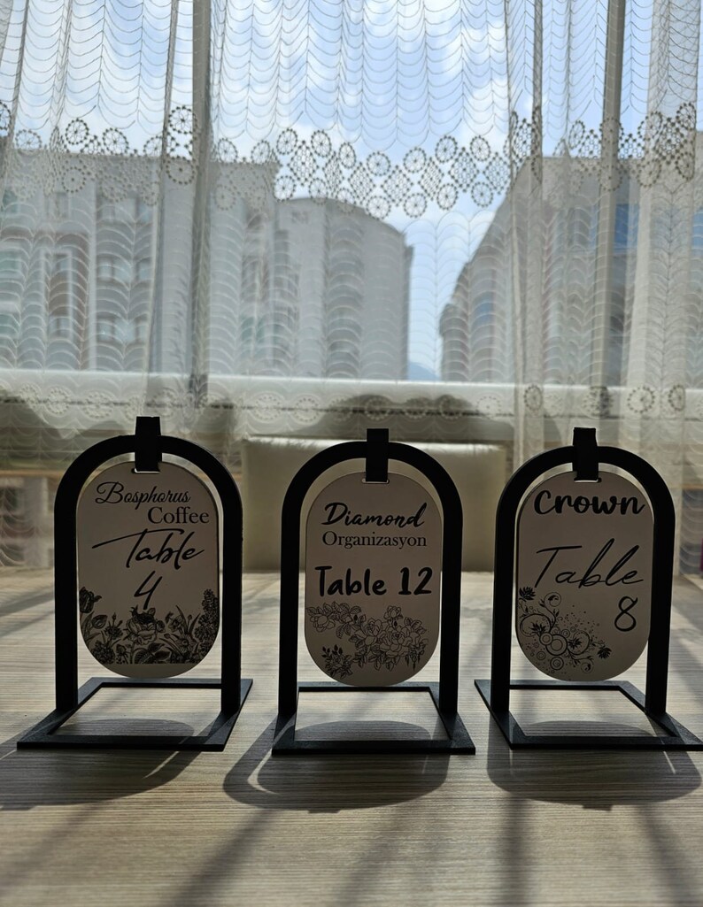 Personalized Wooden Table Numbers, Custom Wedding Reception Table Signs ...